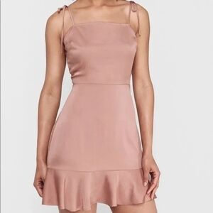 Express Pink Square Neck Sleeveless Mini Dress